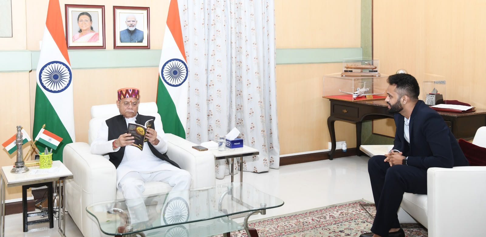 Dr. Uday Kiran at the meeting with the Hon'ble Governor of Telangana