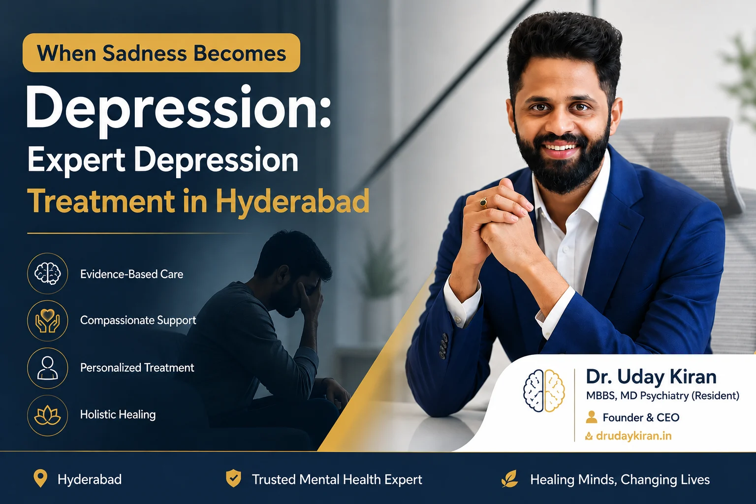 When Sadness Becomes Depression: Expert Depression Treatment in Hyderabad